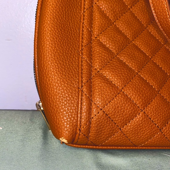 Pretty brown quilted backpack purse^ - Picture 2 of 5